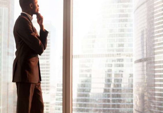 ceo looking outside window