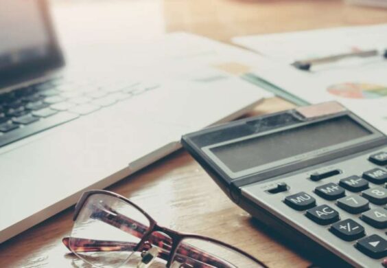 person using calculator