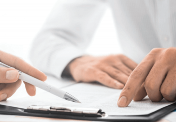 people reviewing contract