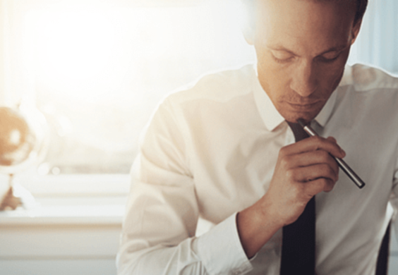 business man reviewing document