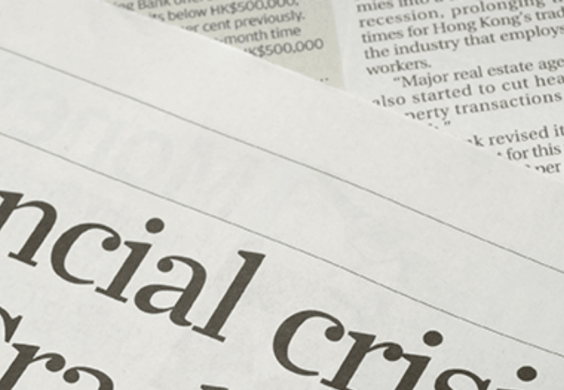 newspaper article about financial crisis