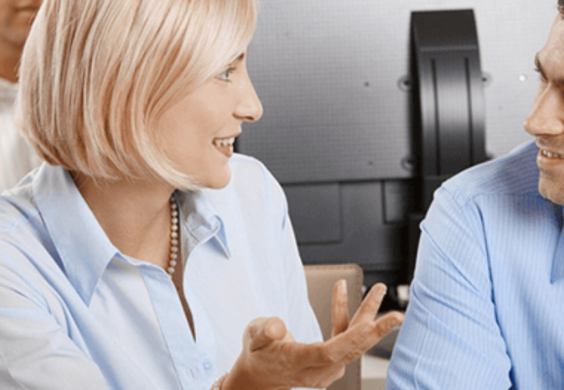 advisor explaining to client