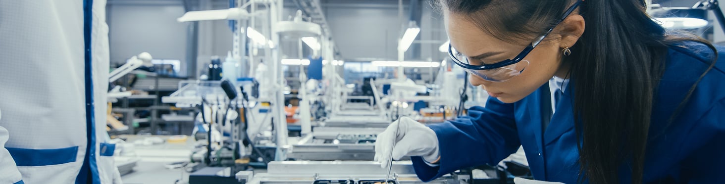 scientist looking at specimen