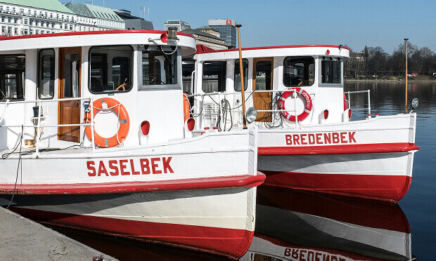 two ferry vessels at dock