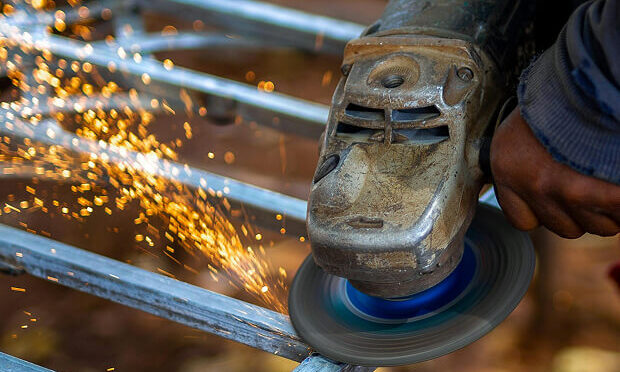 man using electroplating tool