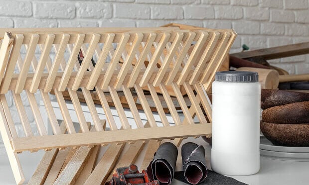 wooden rack for dishes and woodwork equipment