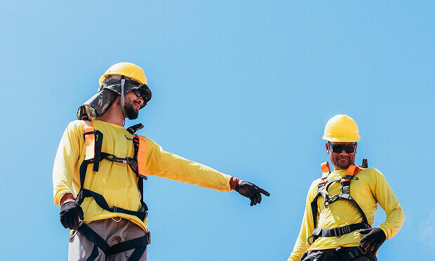 contractors on top of roof