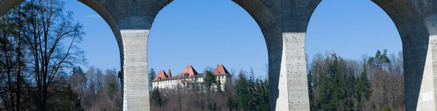 underneath a steel bridge