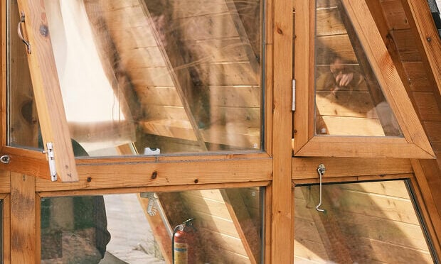 window with wood treatment